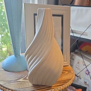 Beige Textured Ceramic Vase